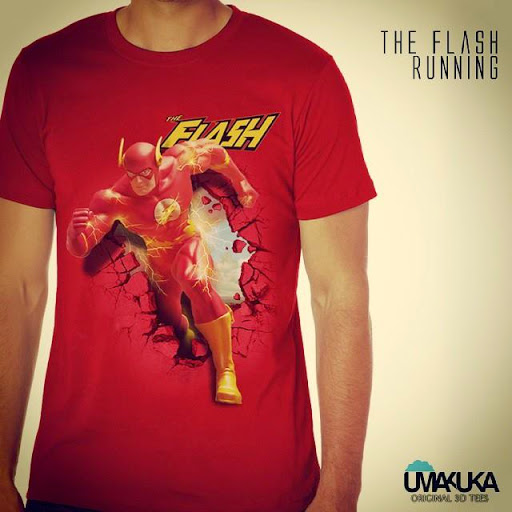 Umakuka Kaos Oblong 3D The Flash Running 